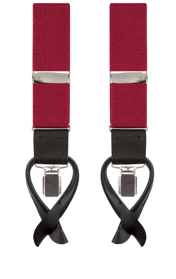 Luxury 2-in-1 Burgundy Suspenders - 35mm