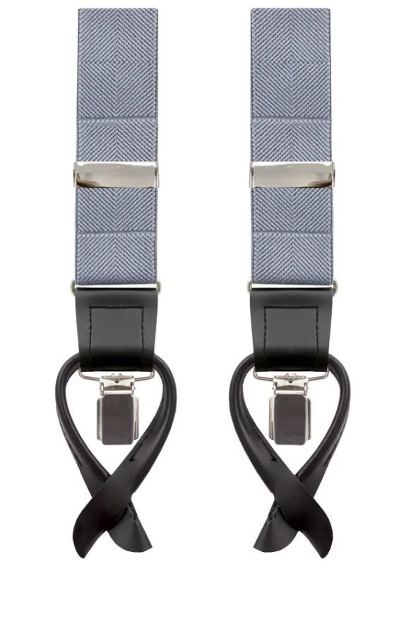 Luxury 2-in-1 Silver Suspenders - 35mm