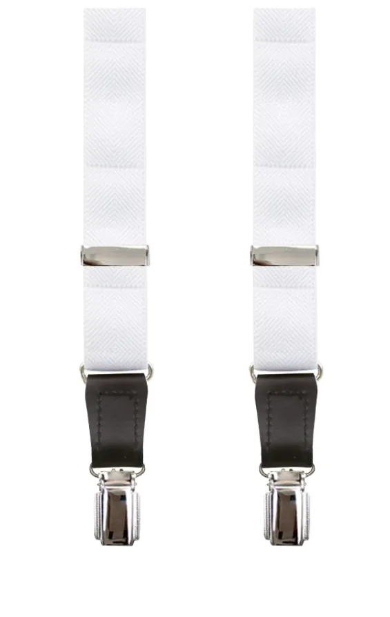 Luxury Slim 2-in-1 White Suspenders - 25mm - photo 1