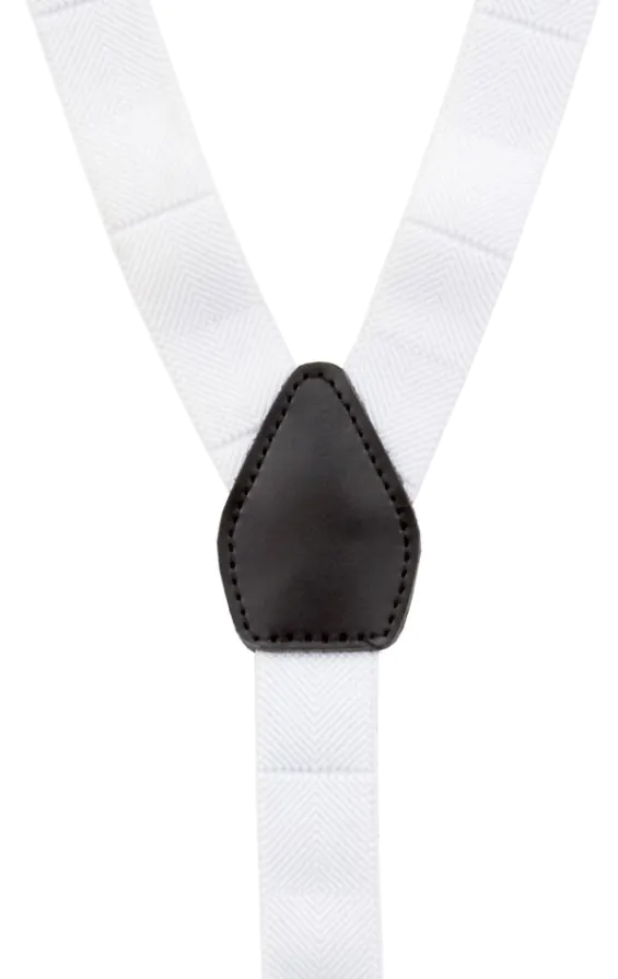 Luxury Slim 2-in-1 White Suspenders - 25mm - photo 2