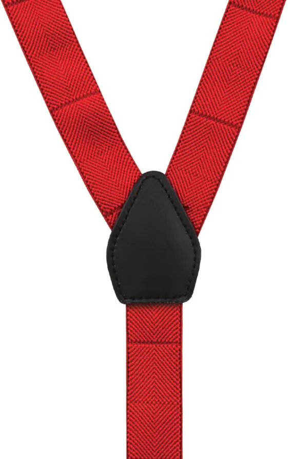 Luxury Slim 2-in-1 Red Suspenders - 25mm - photo 2