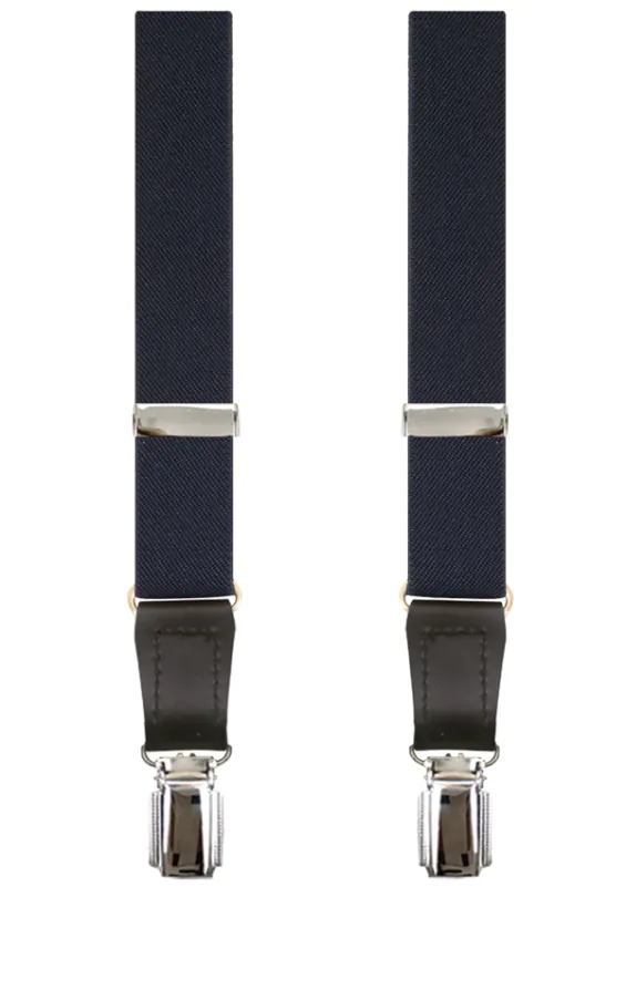 Luxury Slim 2-in-1 Navy Blue Suspenders - 25mm - photo 1