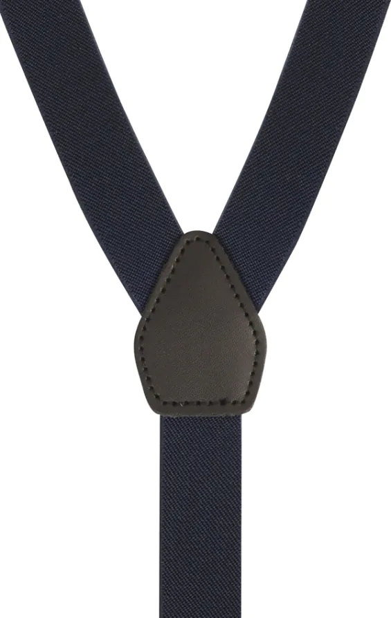 Luxury Slim 2-in-1 Navy Blue Suspenders - 25mm - photo 2