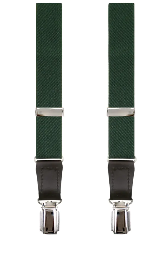 Luxury Slim 2-in-1 Racing Green Suspenders - 25mm - photo 1