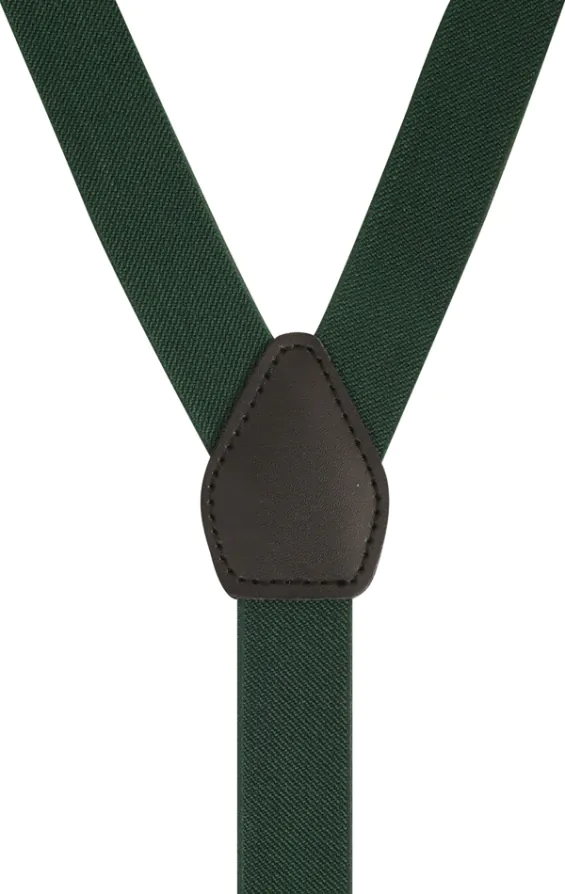 Luxury Slim 2-in-1 Racing Green Suspenders - 25mm - photo 2