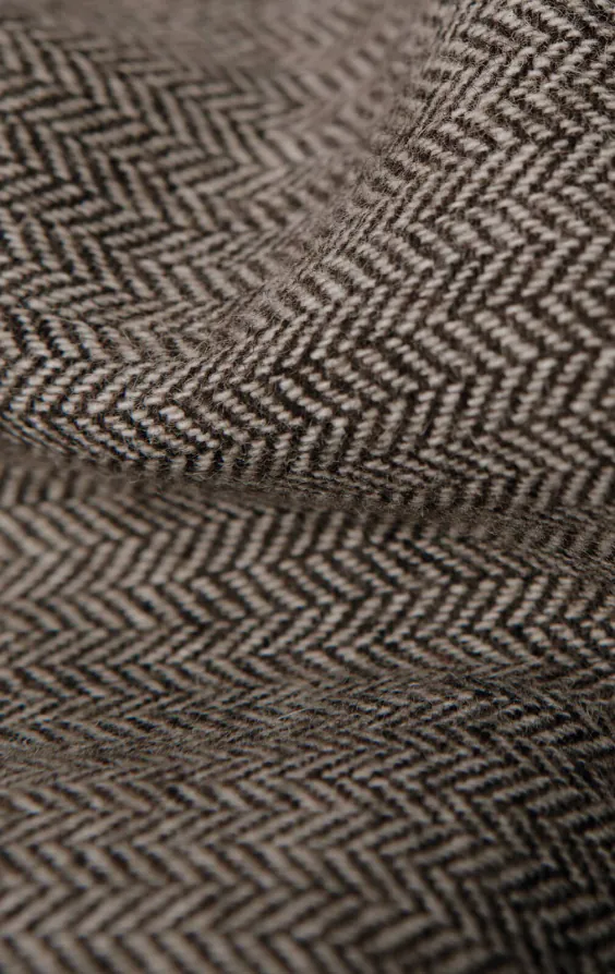Brown Herringbone Tweed Suit Jacket - photo 5
