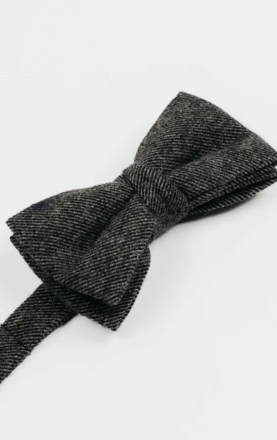 Gray Twill Tweed Bow Tie - photo 1