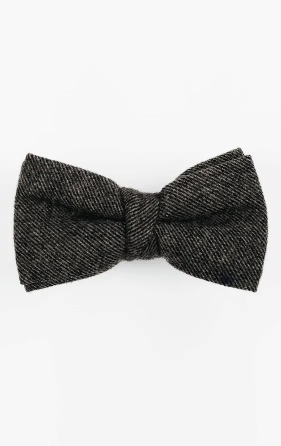 Gray Twill Tweed Bow Tie