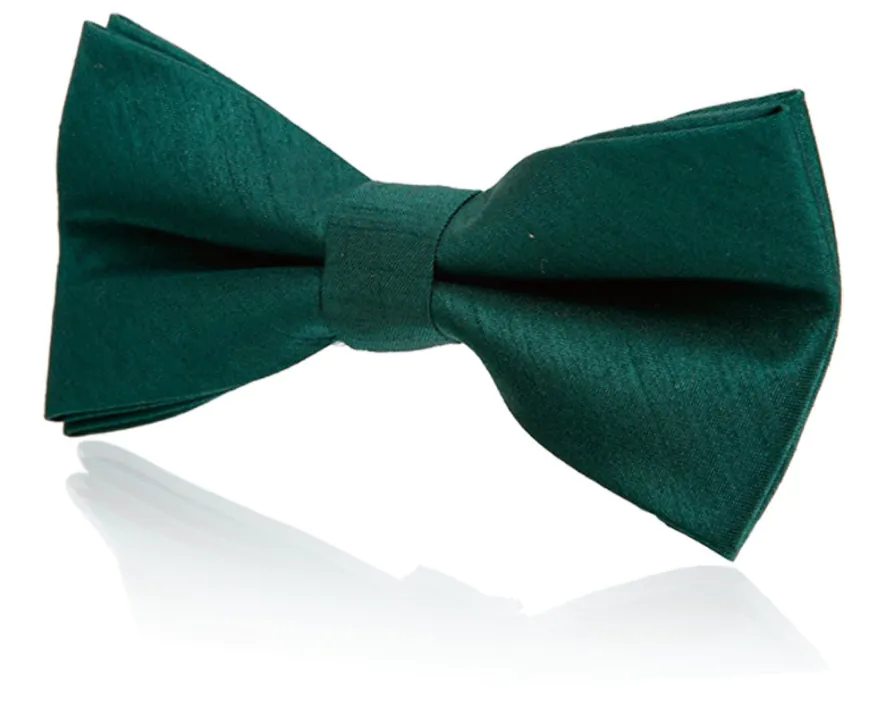 Boys Pre-Tied Racing Green Poly Dupion Bow Tie Boys Pre-Tied Racing Green Poly Dupion Bow Tie