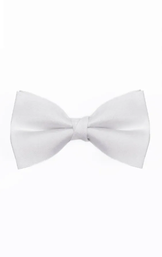 White Poly Dupion Bow Tie White Poly Dupion Bow Tie