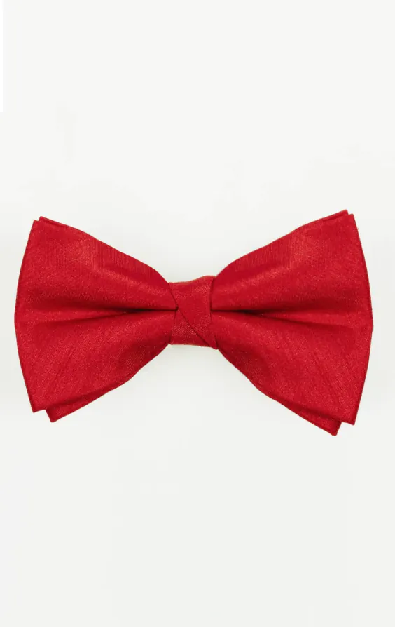 Big & Tall Crimson Red Dupion Bow Tie Big & Tall Crimson Red Dupion Bow Tie
