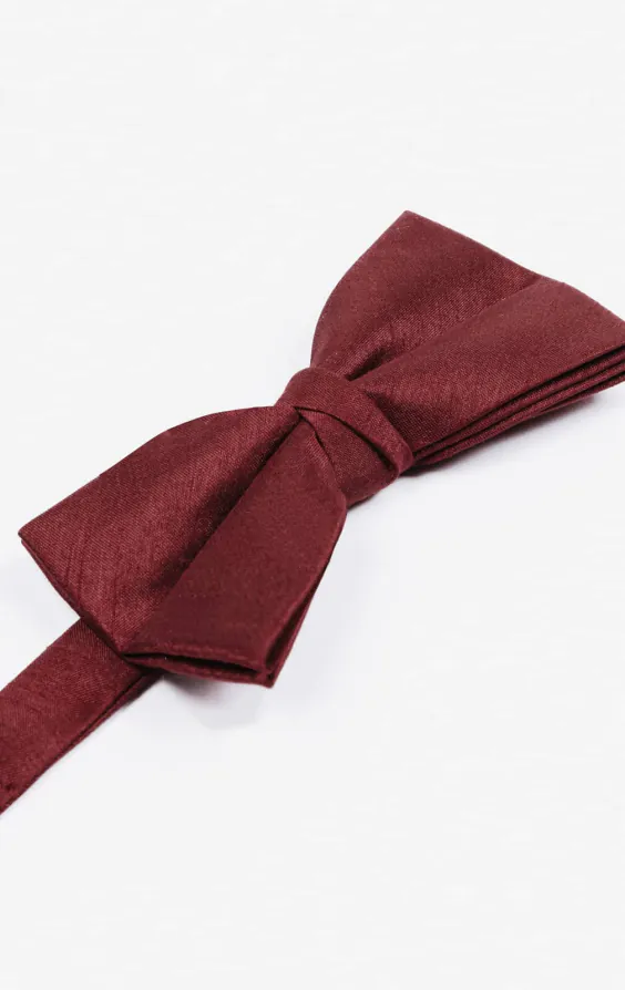 Burgundy Poly Dupion Bow Tie - photo 1