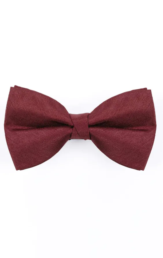 Burgundy Poly Dupion Bow Tie