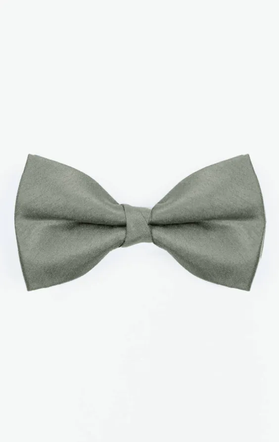 Silver Poly Dupion Bow Tie Silver Poly Dupion Bow Tie