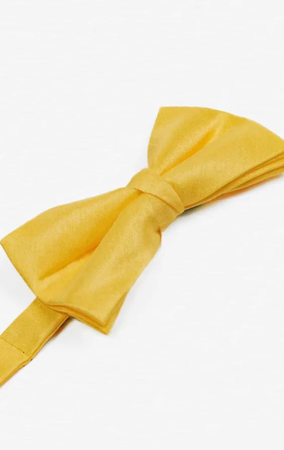 Yellow Poly Dupion Bow Tie - photo 1