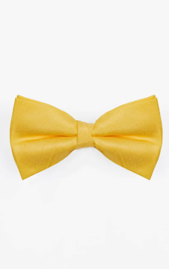 Yellow Poly Dupion Bow Tie