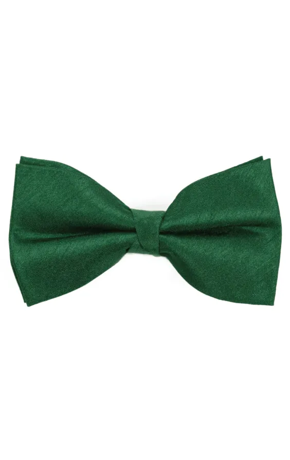 Racing Green Poly Dupion Bow Tie