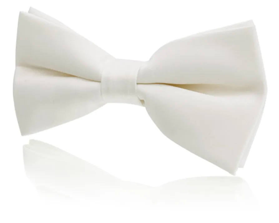 Boys Pre-Tied Ivory Poly Bow Tie