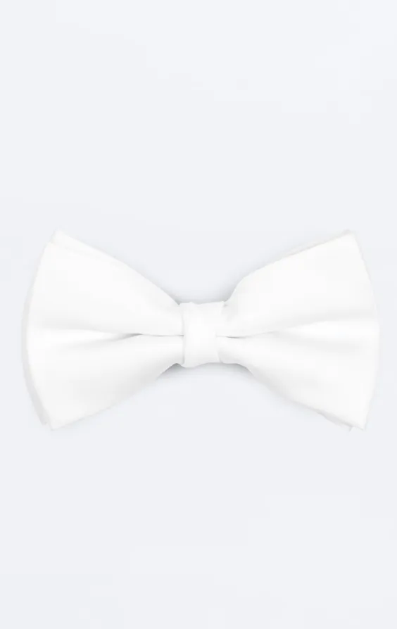White Poly Bow Tie (Pre-Tied & Self-Tie) White Poly Bow Tie (Pre-Tied & Self-Tie)