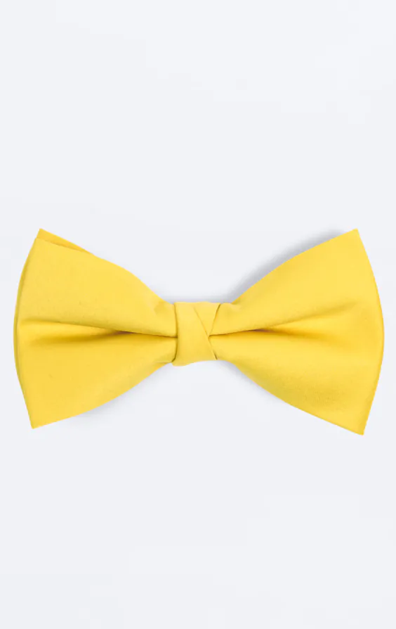 Pre-Tied Yellow Poly Bow Tie