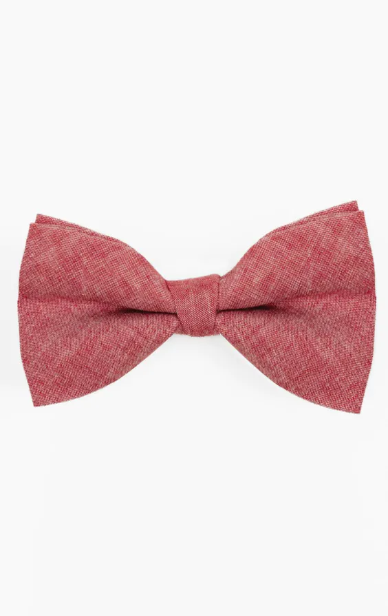 Berry Red Linen Bow Tie Berry Red Linen Bow Tie