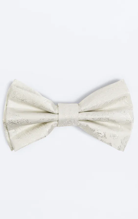 Ivory Paisley Bow Tie