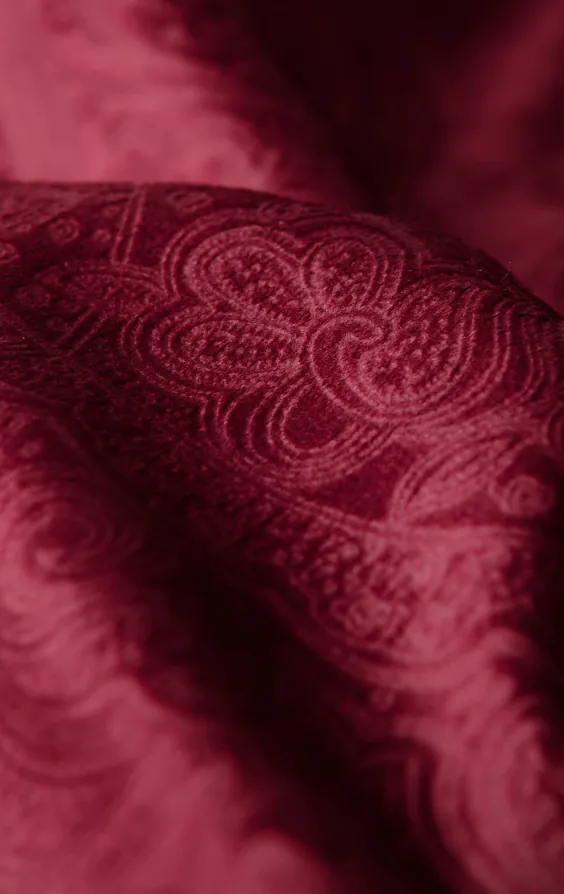 Burgundy Paisley Velvet Double Breasted Tuxedo Vest - photo 3