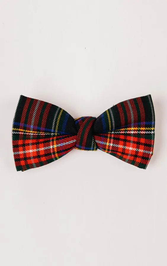 Navy Blue Tartan PreTied Bow Tie Dobell