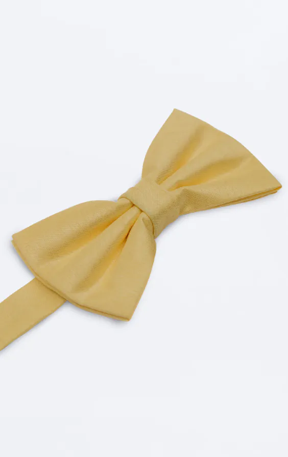 Pale Yellow Dupion Bow Tie - photo 1