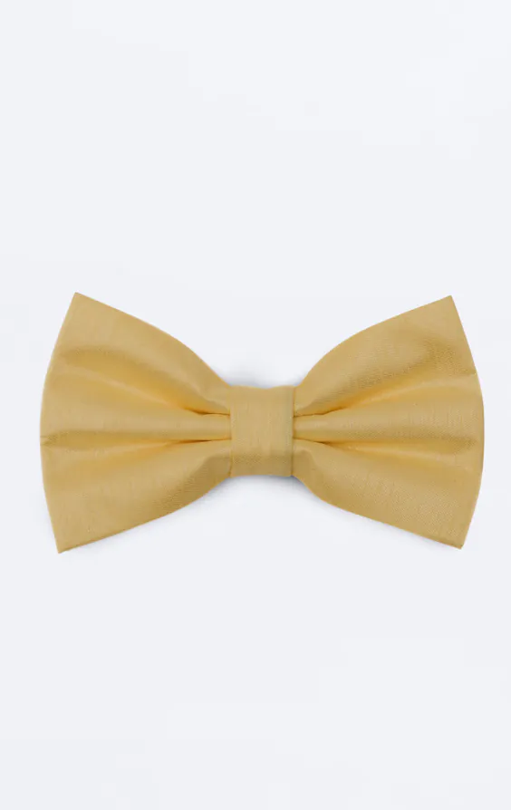 Pale Yellow Dupion Bow Tie