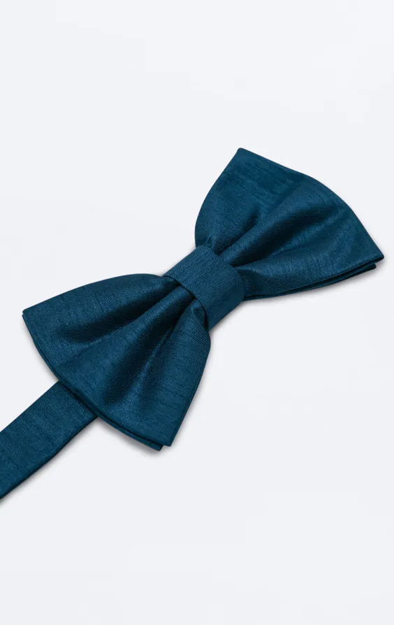 Moroccan Blue Dupion Bow Tie - photo 1