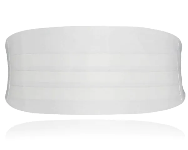 Boys White Poly Cummerbund
