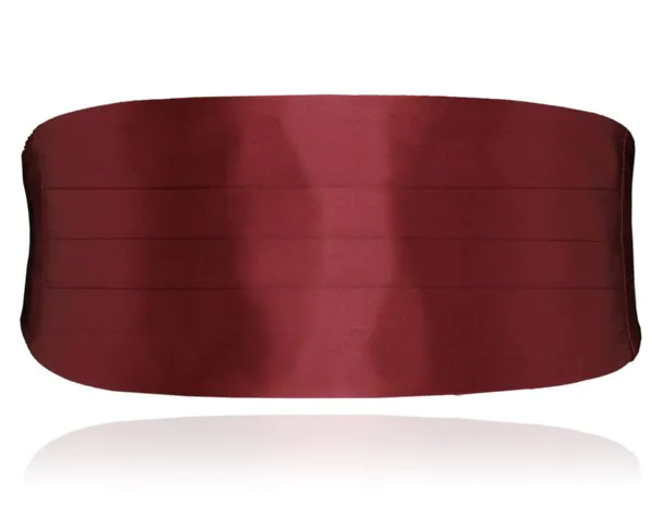 Burgundy Silk Cummerbund & Pre-Tied Bow Tie Set - photo 2
