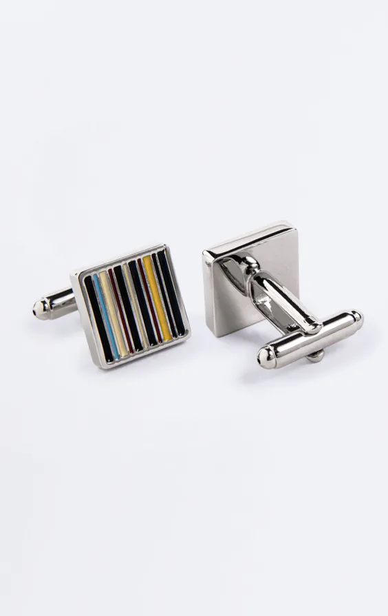 Multicolored Striped Cufflinks - photo 1
