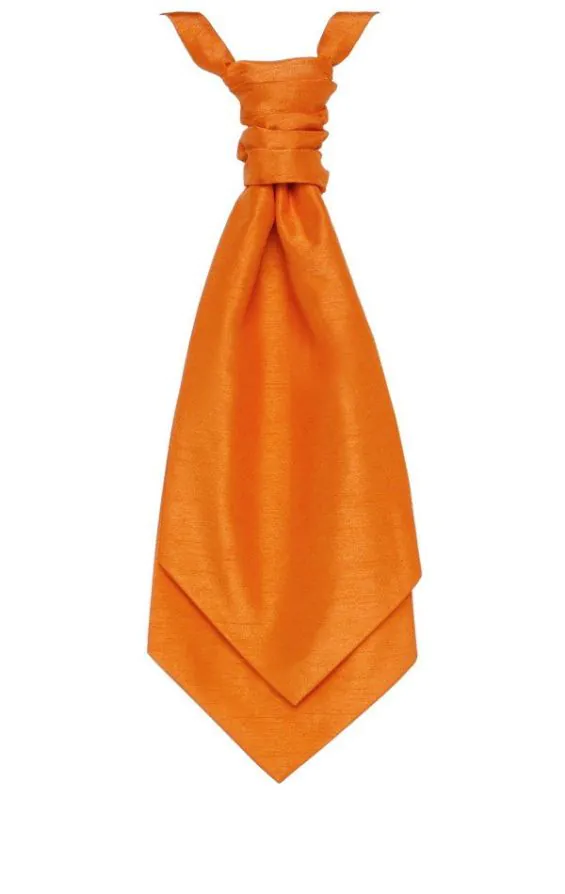 Pre-Tied Orange Poly Dupion Cravat Pre-Tied Orange Poly Dupion Cravat
