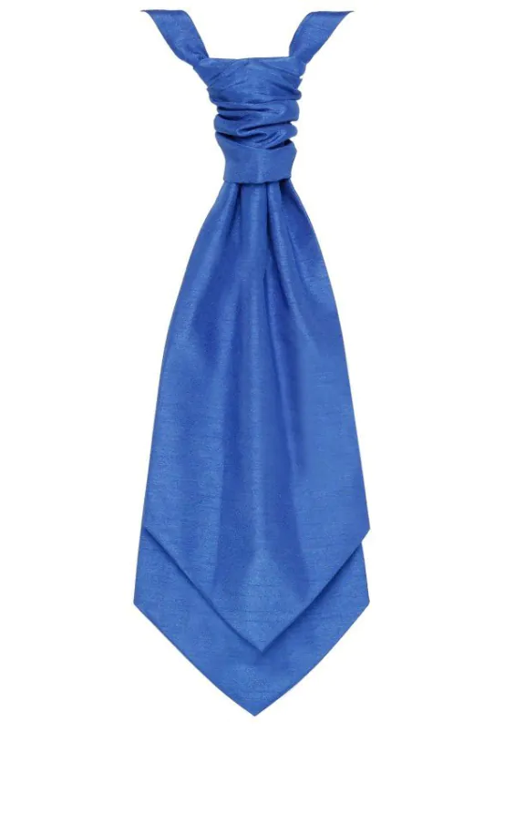 Pre-Tied Royal Blue Poly Dupion Cravat Pre-Tied Royal Blue Poly Dupion Cravat