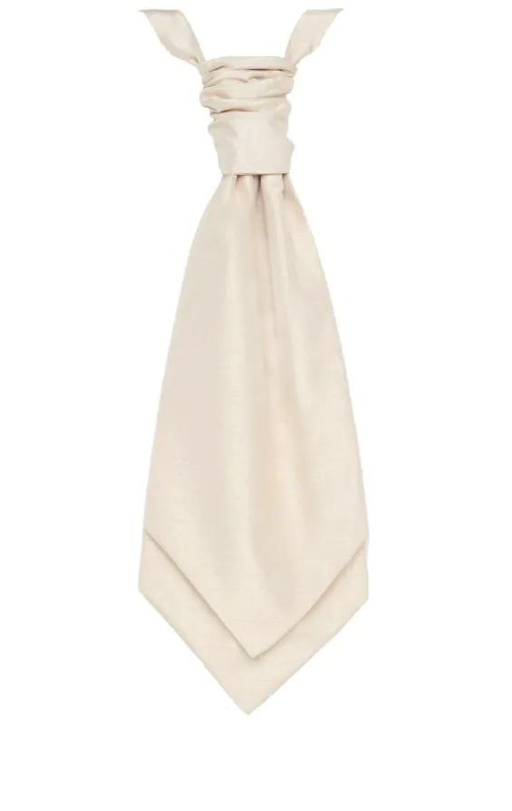 Pre-Tied Ivory Dupion Cravat Pre-Tied Ivory Dupion Cravat