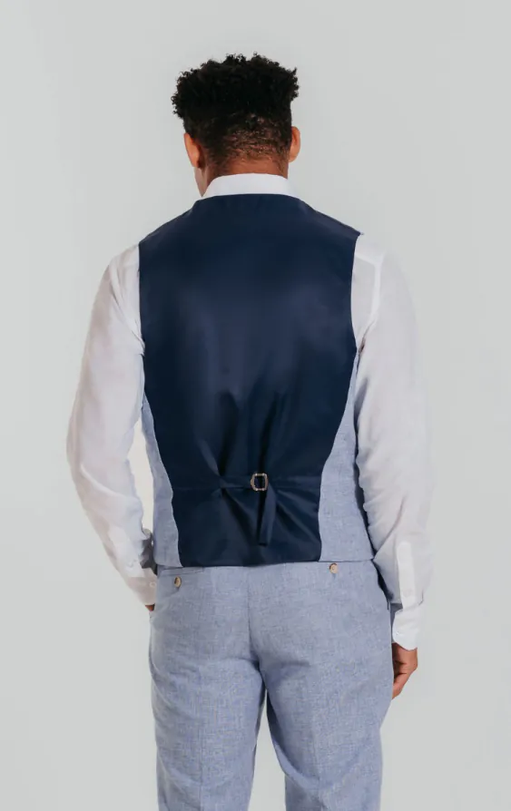 Light Blue Linen Vest - photo 2