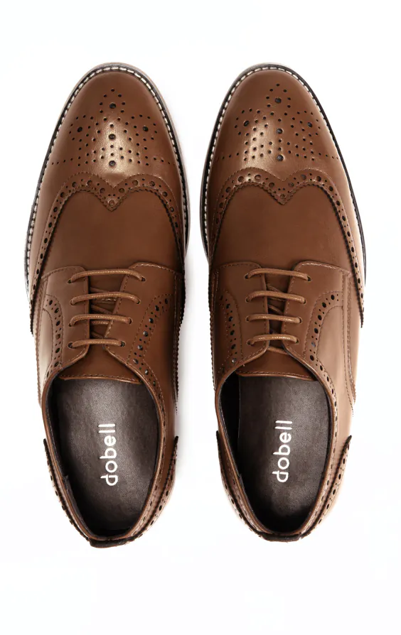 Tan Derby Brogue Shoes - photo 2