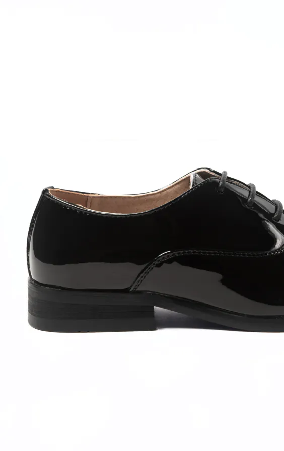 Classic Boys Black Tuxedo Shoes | Dobell Classic Boys Black Tuxedo Shoes | Dobell