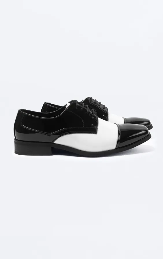 black white women's dress shoes Black And White Wingtip Oxford Dress Shoes 12 / Black/White main image 0