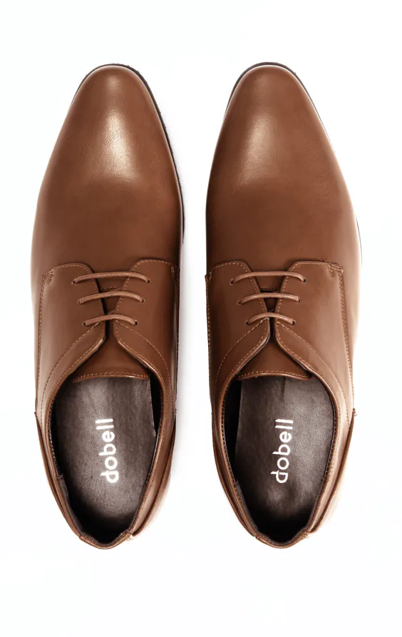 Tan Plain Derby Shoes | Dobell