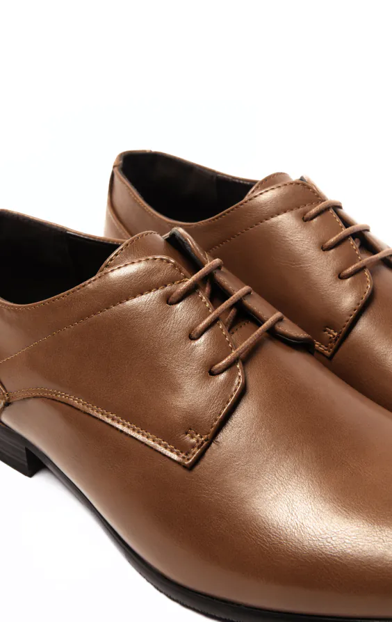 Tan Plain Derby Shoes | Dobell