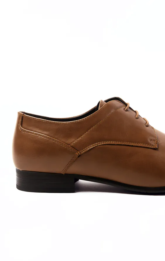 Tan Plain Derby Shoes | Dobell