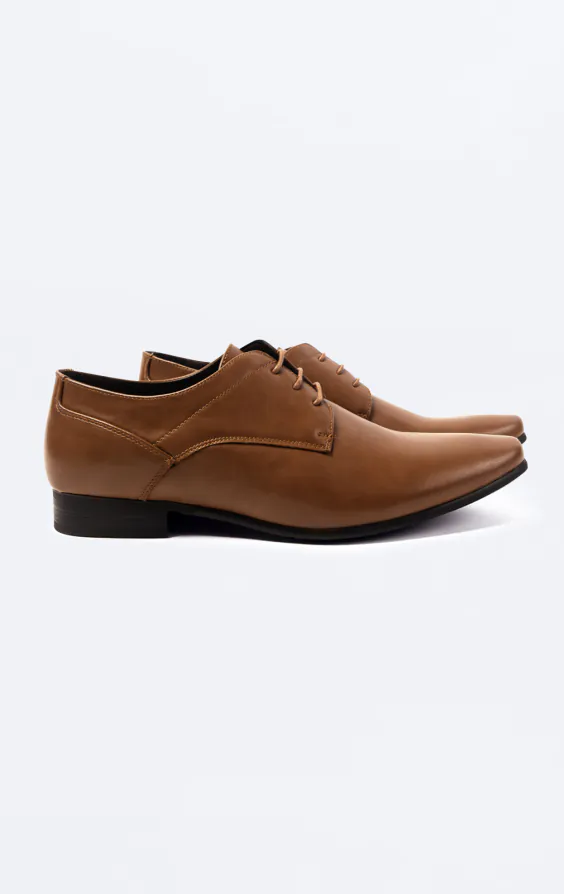 Tan Plain Derby Shoes | Dobell