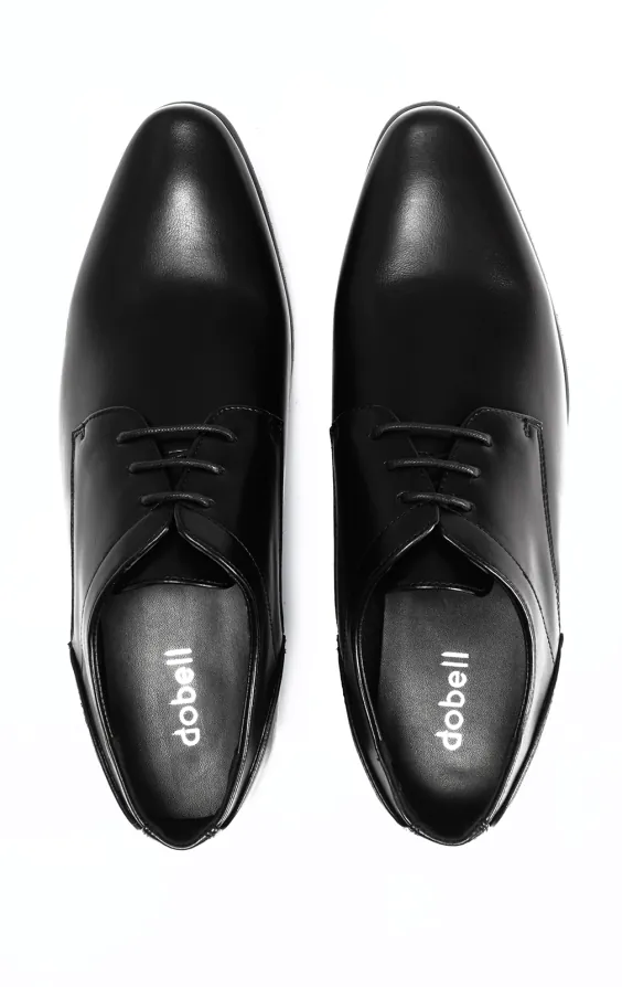 Black Plain Derby Shoes | Dobell
