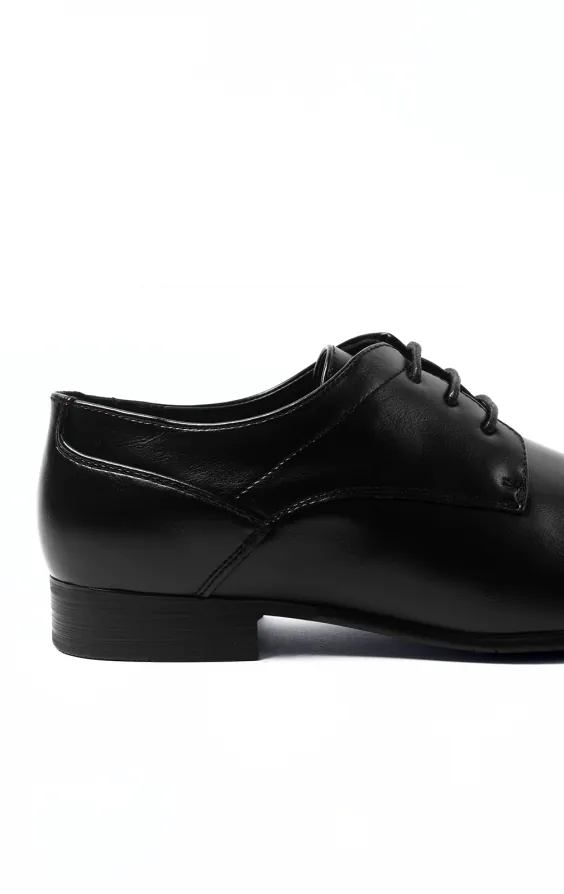 Black Plain Derby Shoes | Dobell