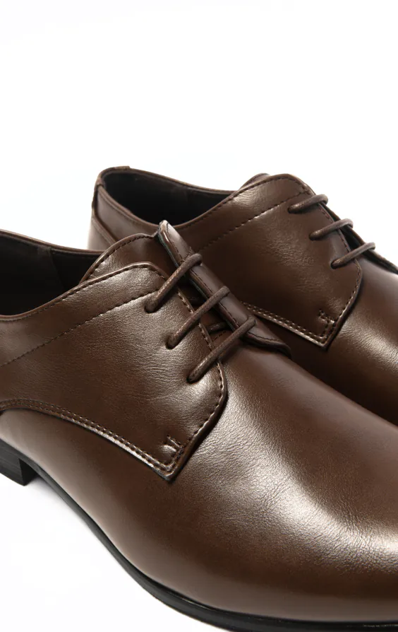 Dark Brown Plain Derby Shoes | Dobell