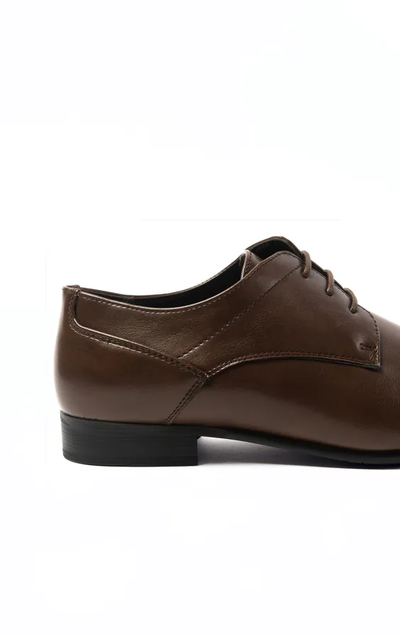Dark Brown Plain Derby Shoes | Dobell