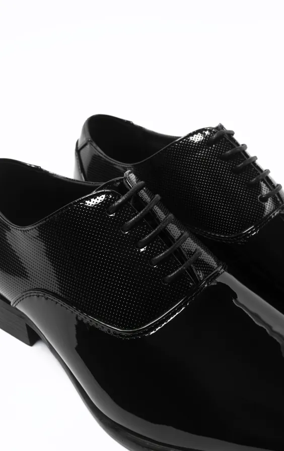 Black Contemporary Oxford Tuxedo Shoes | Dobell